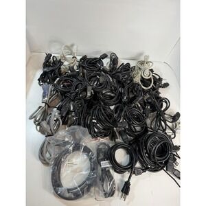 Lot of 45 3-Prong Standard PC Computer Monitor AC Power Cord Cable various size